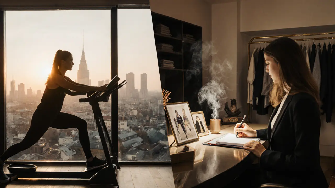 Collage of a companion exercising, studying languages, and managing branding.