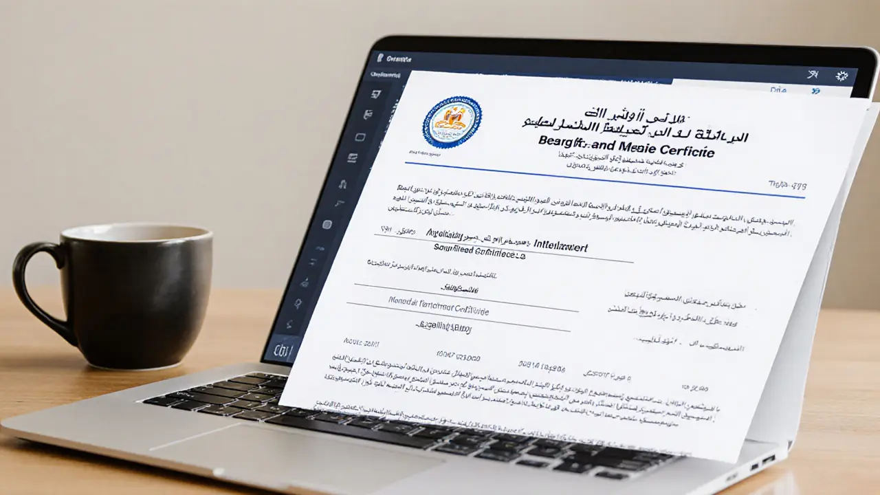 A legal contract and business license displayed on a table with a bank transfer confirmation.