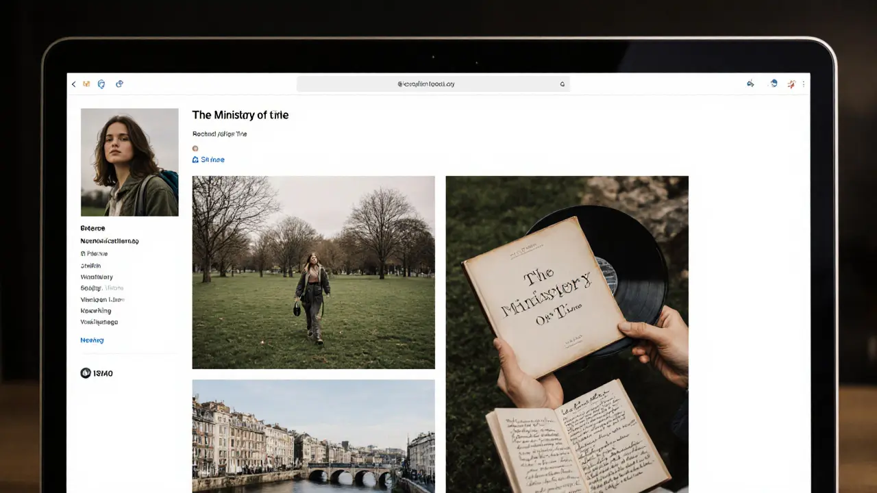 An authentic escort profile with real photos of hiking, vinyl records, and reading in London.