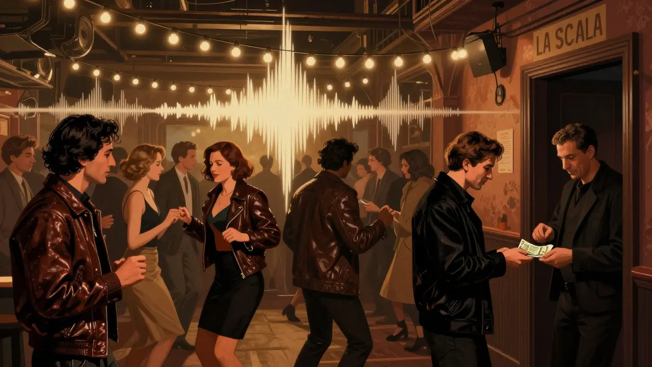 Locals dancing in an underground club with no signs, under soft lights and heavy bass vibrations.